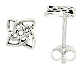 Tiny 1/4 (7 mm) Sterling Silver Celtic Knot Stud Earrings