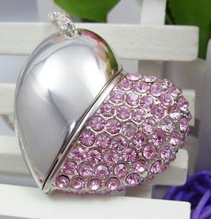 JEOEUS USB Flash Memory Drive 16GB Datatraveler With Lovely Heart Model Flash Memory Stick Pen Drive - Pink