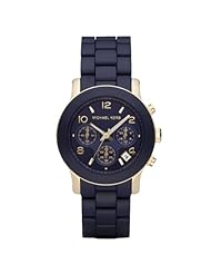 Michael Kors Womens MK5316 Navy Silicone Wrapped Runway Watch
