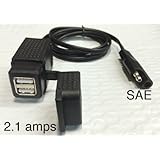Dual Port Weatherproof Power Socket USB Charger 2.1 Amps to SAE