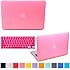 HDE Rubberized Hard Shell Plastic Case + Matching Keyboard Skin for Macbook Air 11.6" - Fits Model A1370 / A1465 (Pink)