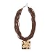 Wood Beads and Shell Pendant 
