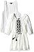 My Michelle Girls' Big Peasant Dress with Drawstring Tassel Waist, Embroidery and Fringed Vest