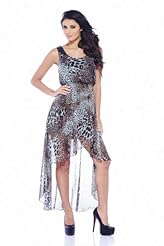 Elasticized   Waistline Animal Print Chiffon/Polyester Evening Dress 