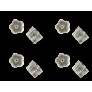 Earring Safety Backs "Don't Lose Your Earrings" Rubber Petal Style Earring Wire Stopper (Earnuts)100