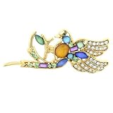 Pugster Multi Color Magpie Animal Brooches Pin