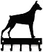 The Metal Peddler Doberman Pinscher - Key Holder & Dog Leash Hanger for Wall - Large 9 inch Wide with 5 Hooks - Made in USA