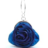 Rosette evening bag with ring handle – Royal Blue