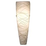 Portfolio Art Glass Wall Sconce Light Fixture - White Layered Glass with Black Threads, Model 206268