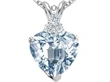 1.81 cts Genuine 8mm Heart Shaped Aquamarine Pendant - 14kt White or Yellow Gold