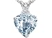 1.81 cts Genuine 8mm Heart Shaped Aquamarine Pendant - 14kt White or Yellow Gold