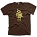 Retro Robot (White) Gold Foil Fine Jersey T-Shirt