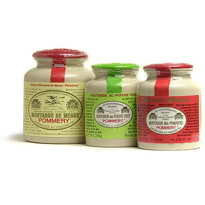 Pommery Mustard Trio Meaux - Peppercorn - Firemens - Set of 3 Save 10% by Pommery