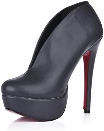 E FILLE PATRE Women's Boraicotery Thin High Heel Red Bottom Platform Pumps Dark Blue 9 M US