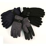Mens Thinsulate Lined Classic Ski Gloves with Adjustable Strap