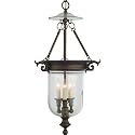 Royce Lighting RC2195/3ORB Stalton Hall Pendant Oil Rubbed Bronze with Clear Ribbed Globe