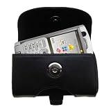 Horizontal Black Leather Case for the Sony Ericsson P990i with both a belt clip and loop option - a Gomadic design