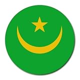 Mauritania Flag Round Mouse Pad