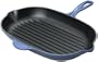 Le Creuset 12 2/3 Inch Oblong Skillet Grill, Cobalt Blue