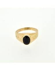 14K Yellow Gold Onyx Baby Ring