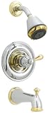 Delta 1480CB-75CB Botanical Single-Handle Tub and Shower Faucet, Chrome/Vibrant Vibrant Polished Brass