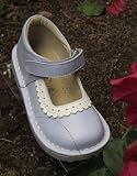 Coco Jumbo Girls Genuine Leather Mary Janes Lavender & White Scalloped Edge/ FREE SHIPPING