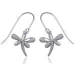 Sterling Silver Diamond-Accent Dragonfly Earrings