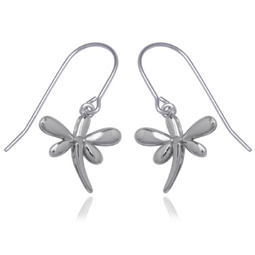 Sterling Silver Diamond-Accent Dragonfly Earrings