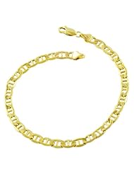 14 Karat Yellow Gold 5-mm Semi-solid Mariner Link Bracelet (8.5 inch)