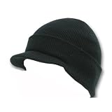NEW CUFF BLACK Beanie Visor Skull Cap HAT USA