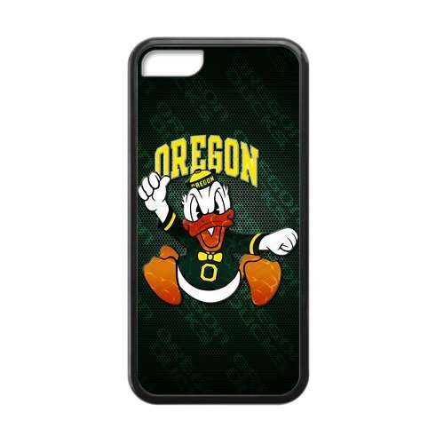 Generic Customize Unique Otterbox--NCAA Oregon Ducks Team Logo Plastic and TPU Black and White Case Cover for iPhone5C