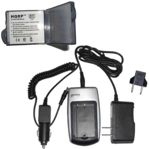HQRP Replacement {COMBO} Premium Charger Set + Battery for Canon Digital Ixus 30/40/50/55/60/65/70/75/80, Ixus I, i7 Zoom, Ixus Wireless