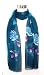 Chiffon Hand-painted Floral Blue - Silk Stole 22