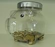 Sparschwein mit digitalem Z�hlwerk Geldz�hler Piggy bank with Counter transparent