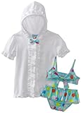 Baby Bunz Girls Infant 2 Piece Big Bow Swimsuit With Terry Cover-Up