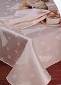 Tablecloth 52 Inches X 70 Inches Rectangular with Angels Motif, Off White