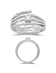 0.30 Cts Diamond Right Hand Ring in 14K White Gold