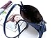 Womens Black Leather Cross body Shoulder Bag Organizer Purse with Turn-lock