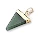 JOVIVI Gold Plated Rock Crystal Quartz Triangular Pyramid Chakra Pendant NecklaceChain
