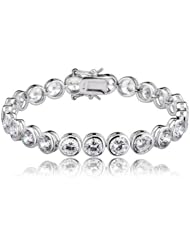 Cubic Zirconia And Sterling Silver Bezel-Set Bracelet