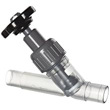 GF Piping Systems PVC Globe Valve, Angle, PTFE Seal, 3/4" Spigot