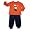 Picture Me - Infant Boys Long Sleeve Sweatsuit, Orange, Navy (Size 12Months)