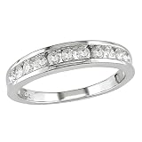 14K White Gold 1/2 ctw Diamond Semi-Eternity Band