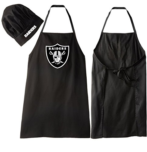 NFL OAKLAND RAIDERS BARBEQUE APRON AND CHEFS HAT SET