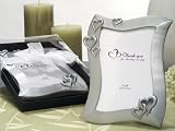 Two Hearts Linked As One Photo Frame Silver Color (Set of 24) - Baby Shower Gifts & Wedding Favors