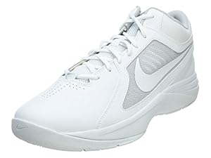 Nike Men's The Overplay VIII White/White/Metallic Silver Basketball Shoe 8 Men US