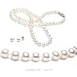 Cultured 18 Inches 1-Strand 5-5.5mm White Pearl Necklace & 5-5.5mm White Pearl Earrings with Silver Mount