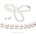 Jewelry : Cultured 18 Inches 1-Strand 5-5.5mm White Pearl Necklace & 5-5.5mm White Pearl Earrings with Silver Mount