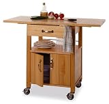 Beechwood Drop-Leaf Cart with Storage