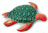 Painted Metal Swimming Turtle - Patio or Garden Art 20